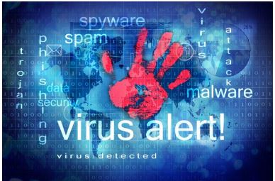 Red hand with Virus Alert image